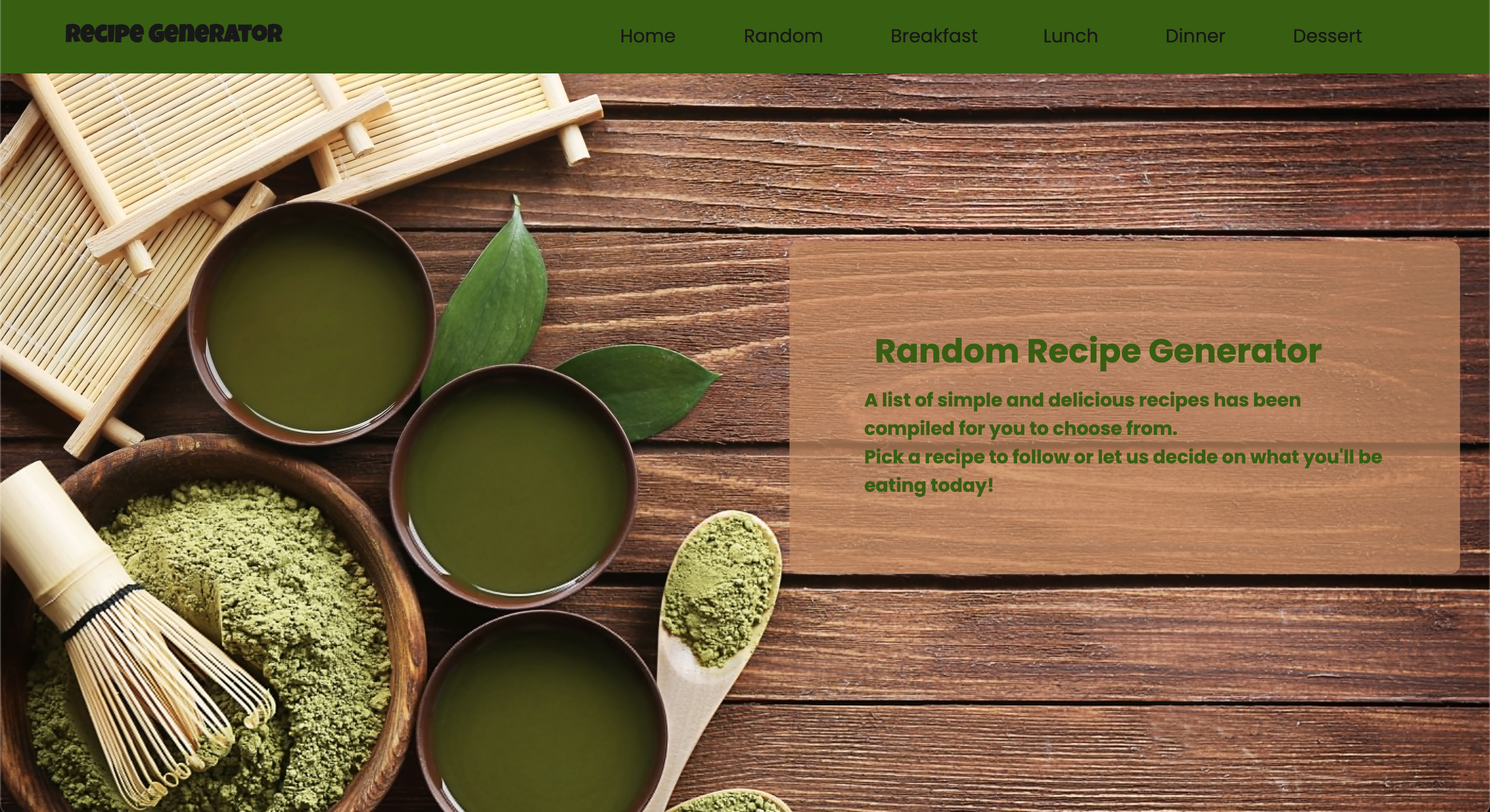 Random Recipe Generator